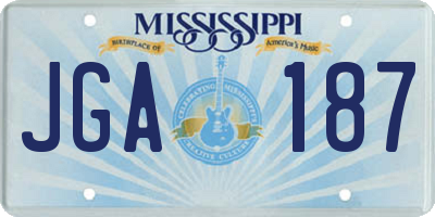 MS license plate JGA187