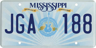 MS license plate JGA188