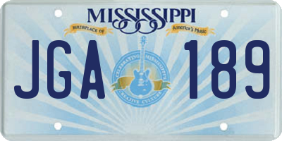 MS license plate JGA189