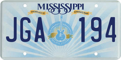 MS license plate JGA194