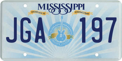 MS license plate JGA197