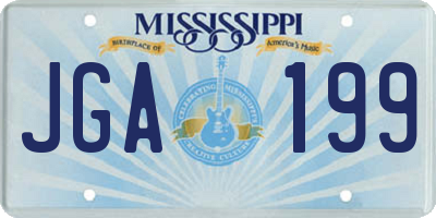 MS license plate JGA199