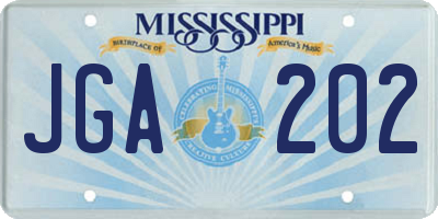 MS license plate JGA202