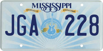 MS license plate JGA228