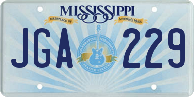 MS license plate JGA229