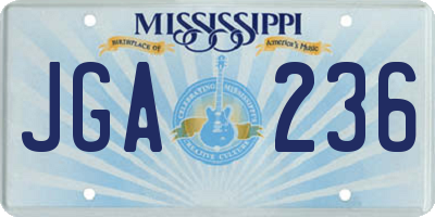 MS license plate JGA236