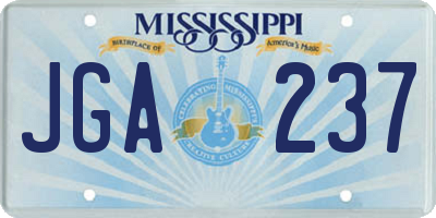 MS license plate JGA237