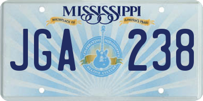 MS license plate JGA238