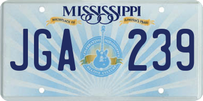 MS license plate JGA239