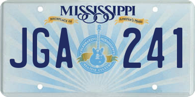 MS license plate JGA241