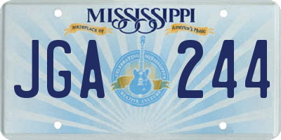 MS license plate JGA244