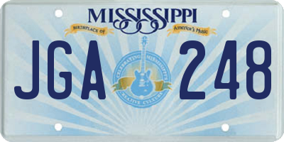 MS license plate JGA248