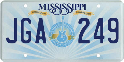 MS license plate JGA249