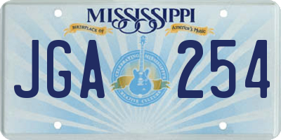 MS license plate JGA254
