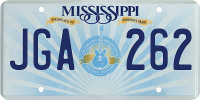 MS license plate JGA262