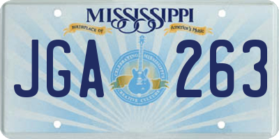 MS license plate JGA263
