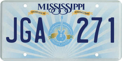 MS license plate JGA271