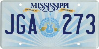 MS license plate JGA273