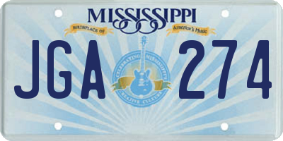 MS license plate JGA274