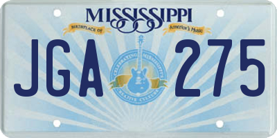MS license plate JGA275