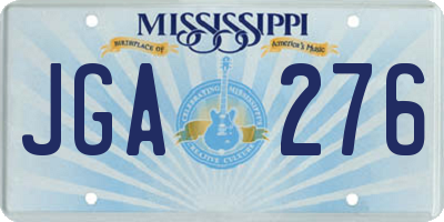 MS license plate JGA276