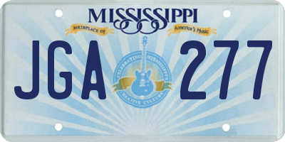 MS license plate JGA277