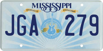 MS license plate JGA279