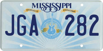 MS license plate JGA282