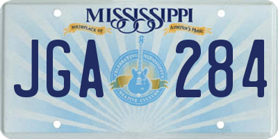 MS license plate JGA284