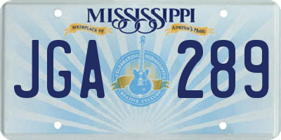 MS license plate JGA289