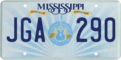 MS license plate JGA290