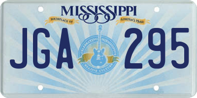 MS license plate JGA295