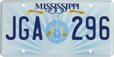 MS license plate JGA296