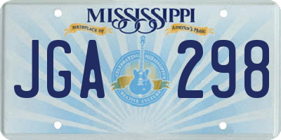 MS license plate JGA298