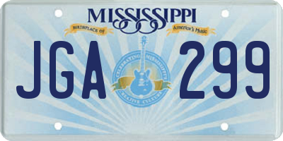 MS license plate JGA299