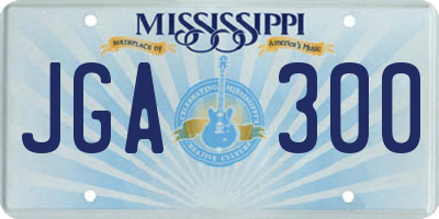 MS license plate JGA300