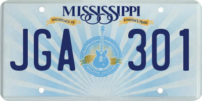 MS license plate JGA301