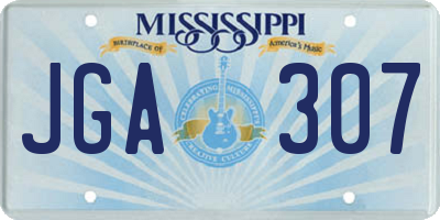 MS license plate JGA307