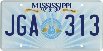 MS license plate JGA313