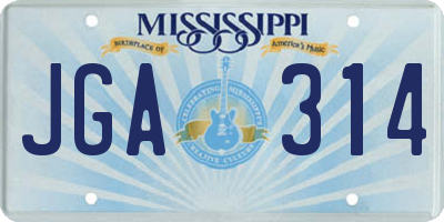 MS license plate JGA314