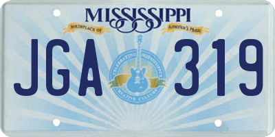 MS license plate JGA319
