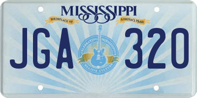 MS license plate JGA320