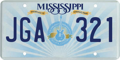 MS license plate JGA321