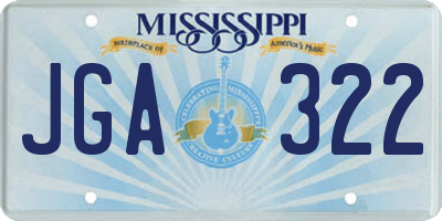 MS license plate JGA322