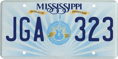 MS license plate JGA323