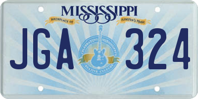 MS license plate JGA324