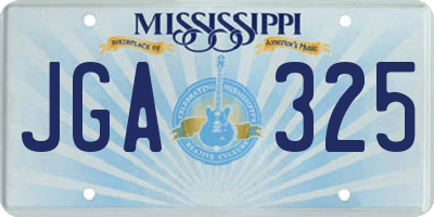 MS license plate JGA325