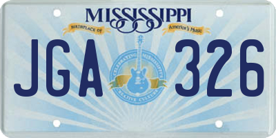 MS license plate JGA326