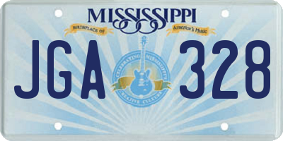 MS license plate JGA328