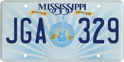 MS license plate JGA329